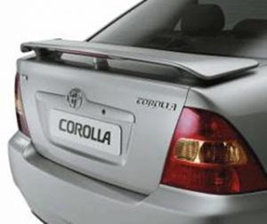 Spoiler above the rear glass, the Corolla sedan.